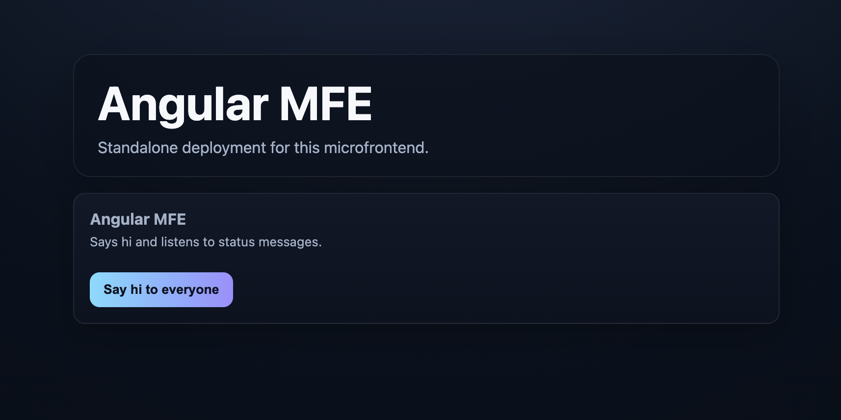Angular MFE running as a standalone deployment